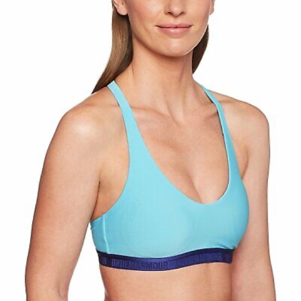 Under Armour Blue Sports Bra with Criss-Cross Straps, Size XS extra small